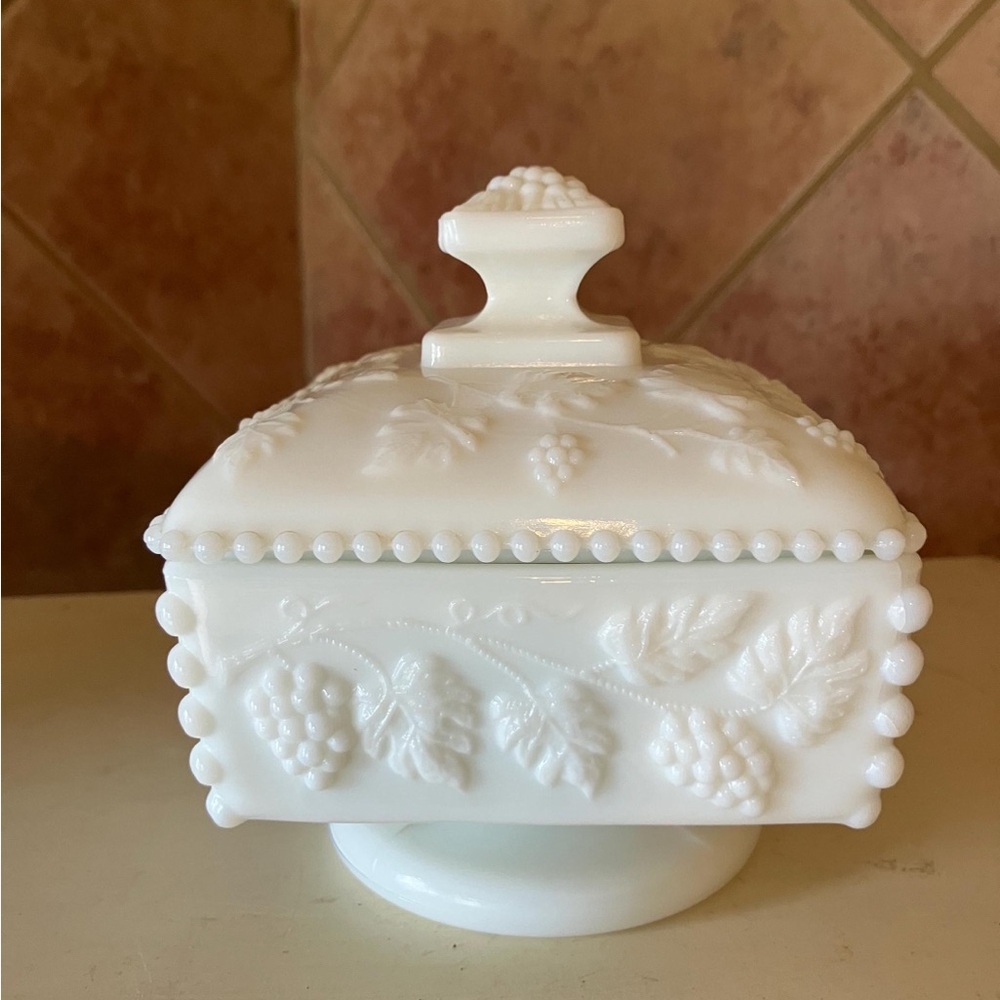 COPY - Westmoreland 70’s Milk Glass Lidded Candy Bowl